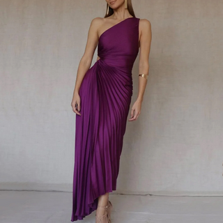 Aurora – One Shoulder Pleated Maxi Dress