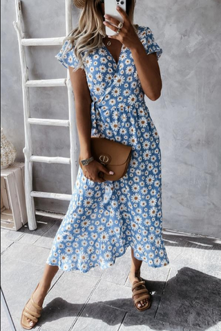 Felicity – Daisy Print Midi Dress