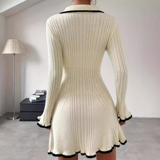 Mila – Ribbed White Mini Dress