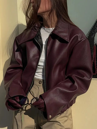 Cassidy – Oversized Leather Jacket Women-5