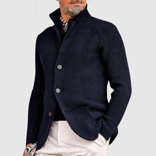 Men's Knitted Cardigan - Classic Button-Up Sweater with Ribbed Design for Sophisticated Style 1