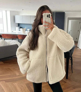  Daphne - Oversized Sherpa Fleece Jacket Ultra-Soft and Stylish for Cold Weather-1