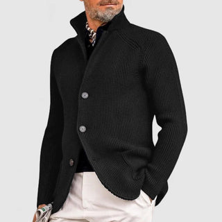 Men's Knitted Cardigan - Classic Button-Up Sweater with Ribbed Design for Sophisticated Style 2