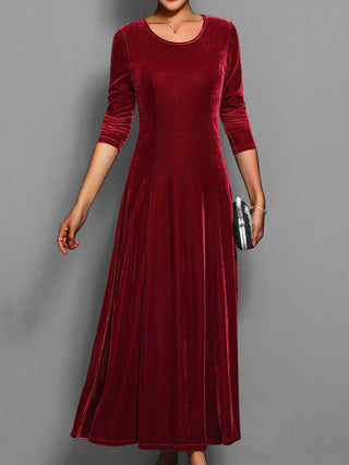 Priscilla – Elegant Crew Neck Midi Dress