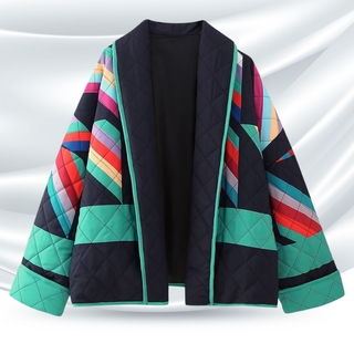Women Bohemian Patchwork Quilted Jacket | Thelma-4