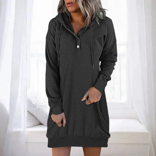 Bianca – Casual Hoodie Dress with Pockets