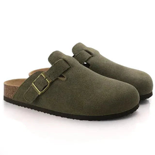 Old Money Style Suede Slippers | Soft Leather Clogs | Romain Men