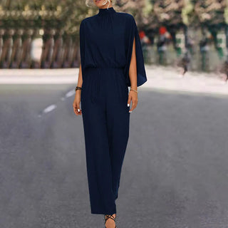 Valeria – Elegant Wide-Leg Jumpsuit | Chic Cape Sleeve Design