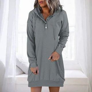 Bianca – Casual Hoodie Dress with Pockets