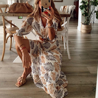 Leona – Elegant Floral Maxi Dress with Wrap Design