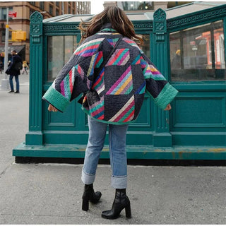 Women Bohemian Patchwork Quilted Jacket | Thelma-3