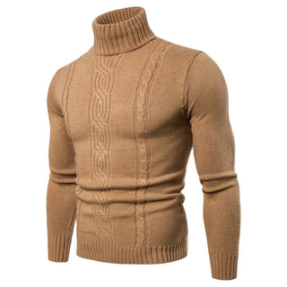 Men's Turtleneck Sweater - Cable Knit - Warm & Textured - Ribbed Cuffs & Hem 1