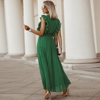 Natalia – Luxe Green Bohemian Dress