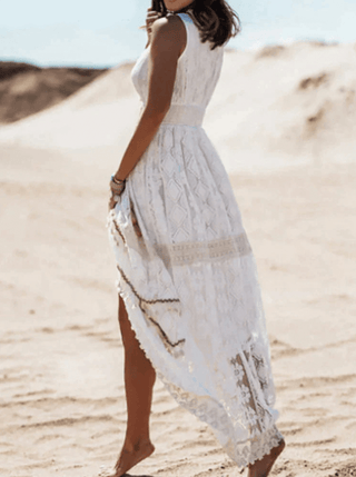 Natalie – Bohemian Lace Maxi Dress | Sleeveless A-Line Summer Dress