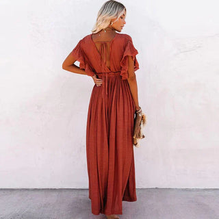 Liviana – Orange Beach Maxi Dress