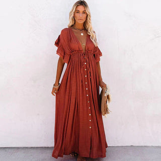 Liviana – Orange Beach Maxi Dress