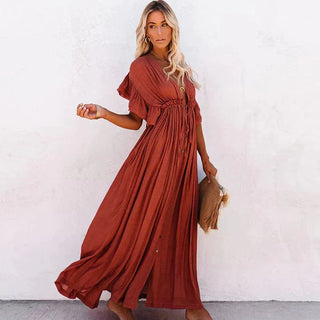 Liviana – Orange Beach Maxi Dress